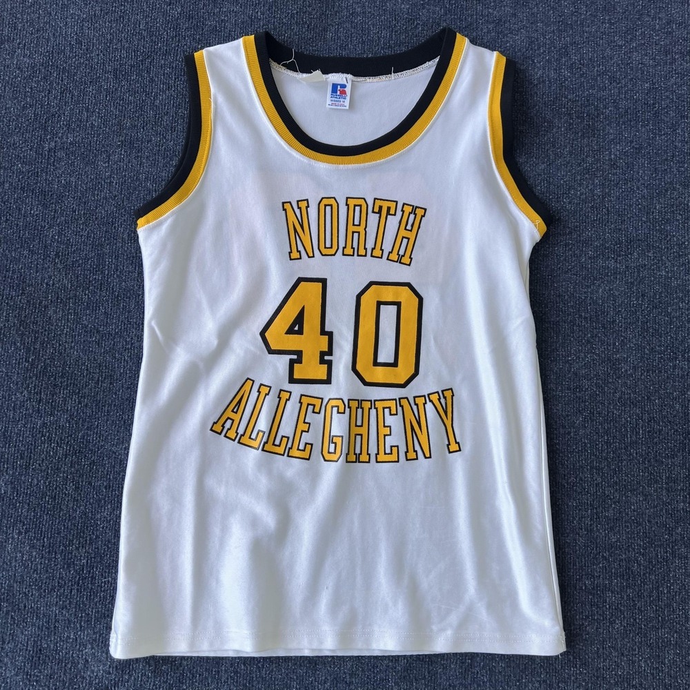 Vintage Russell North Allegheny Jersey Womens 16 White Basketball Made USA 90s
